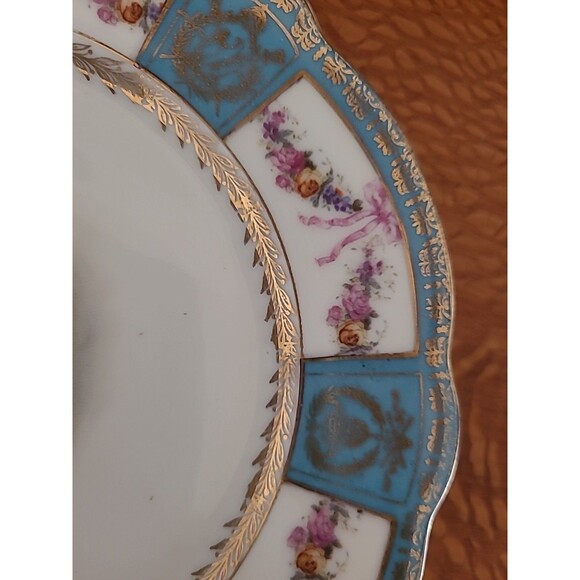 Porcelain Napoleon Cabinet Plate Gold Trim Crown Over N Mark - Picture 8 of 8